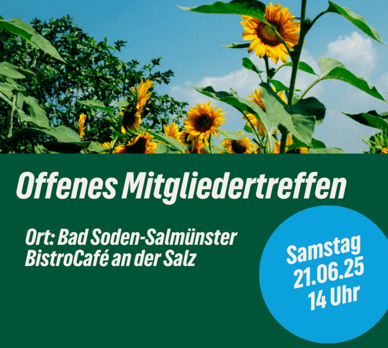 Grüne laden zum offenen Mitgliedertreffen nach Bad Soden-Salmünster ein